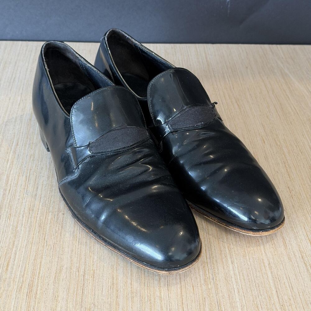 Vintage Florsheim Oxford Dress Shoes Mens Size 10.5B Black Leather Designer